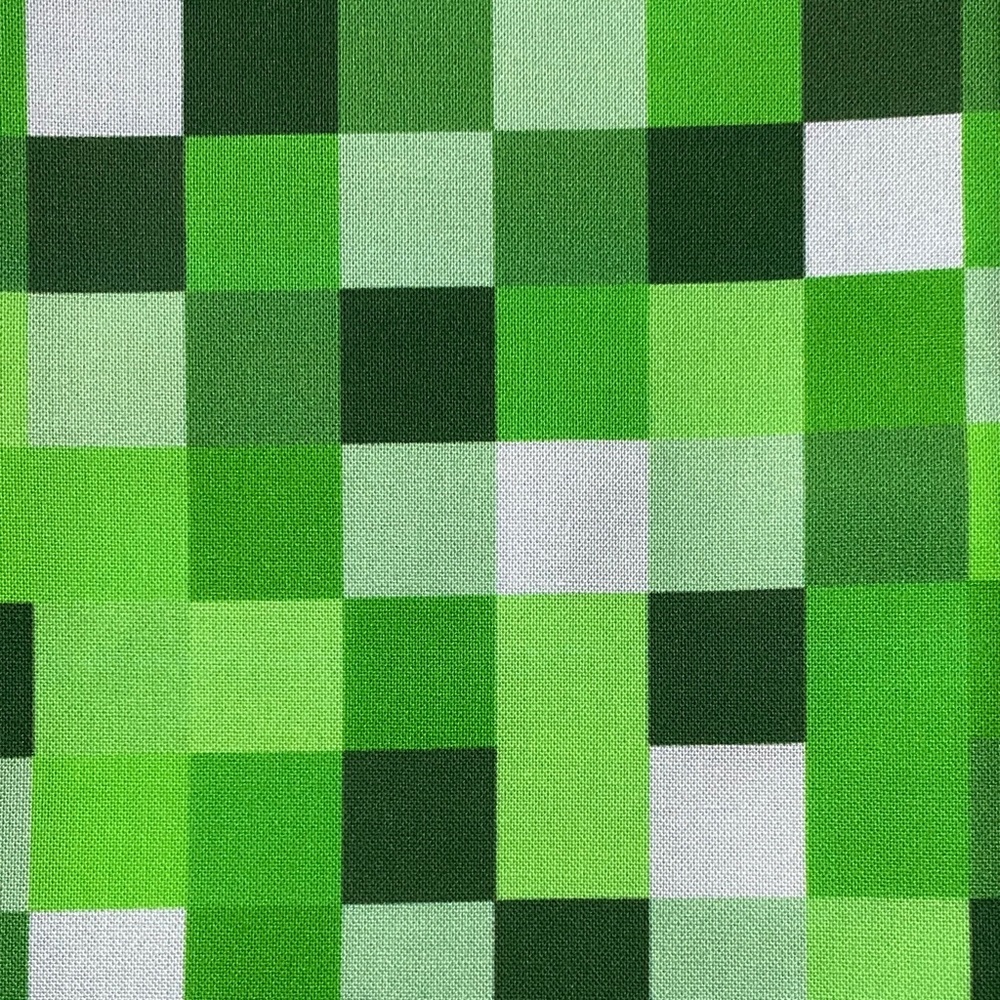 NWT Minecraft Green Checkered Fabric Craft Sewing‎ Y62